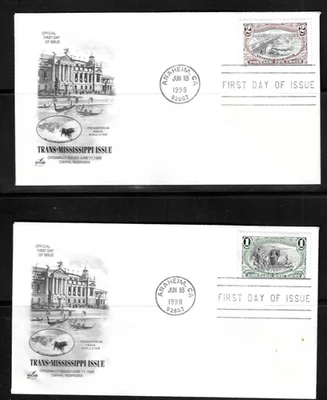 USA SC # 3209a-3209i Trans-Mississippi Stamps Centenary  FDC . Artcraft Cachet - Image 1 of 4