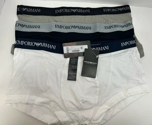 EMPORIO ARMANI Mezcla de Algodón Calzoncillos Ropa Interior 3 Pares Para Hombre Talla L Blanco Gris Negro - Imagen 1 de 11