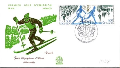 摩纳哥 SC# 1758 FDC 1991 年阿尔伯特维尔冬季奥运会 - A02792 — 第 1/2 张图片