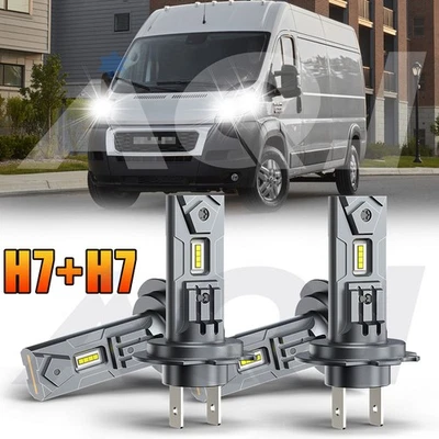 For Ram ProMaster 2500 2014-2020 LED Headlight High Low Beam Bulb 6000K White Foto 1 de 4