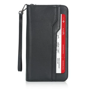 Polare Napa Leather Family Travel Passport Wallet and Documents Organizer RFI... - Picture 1 of 7
