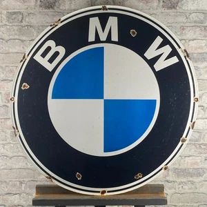 BMW Enamel Sign ø 30.7" (78cm) Large Car Garage Vintage Nice XXL Wall... - Foto 1 di 18