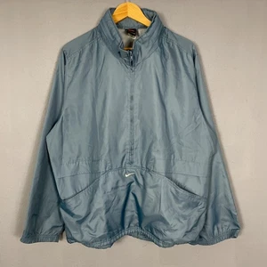 Chaqueta cortavientos Nike vintage 1/2 cremallera Y2K para hombre XL azul bordado logotipo abrigo - Imagen 1 de 15