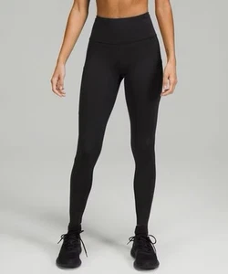 Lululemon Fast and Free HR Tight 28’’ Reflective Size US 8 UK 12 Black LW5BU6S - Photo 1 sur 4