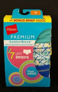 Hanes Girls Assorted Color Cotton, Polyester Girl Briefs. Size 8. (7 Pair) - Picture 1 of 3