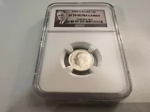 2004-S SILVER ROOSEVELT DIME NGC PF70 ULTRA CAMEO "PORTRAIT LABEL" TOP POP - Picture 1 of 4