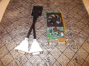 Lenovo GeForce 605 1GB Low Profile DMS9 PCI-E Video Card 2X DVI 03X6579 + Cable - Picture 1 of 1