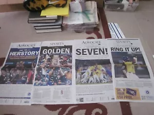 LSU TIGERS NATIONAL CHAMPS NEWSPAPER LOT 2023 WOMEN BASEKETBALL 2023 BASEBALL 🏆 - Picture 1 of 3