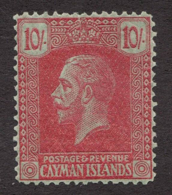 Raro - 1921-26 Islas Caimán Sc# 63 - 10 chelines, KGV - MH sello Cv$72,50 Foto 1 de 1