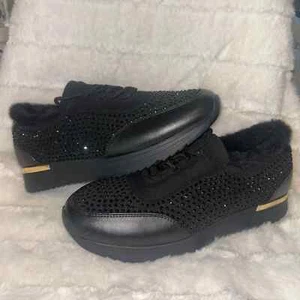 Zapatilla deportiva Kenneth Cole Reaction Cari de piel sintética joya negra para mujer talla 7,5” - Imagen 1 de 14