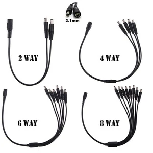 12V 2A/5A Power Supply 2-8 Splitters Cable Adapter Connector CCTV Camera LED UK - Picture 1 of 8