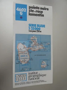 carte IGN bleue 4602 G Guadeloupe 1/25000 pointe noire 1988 edition 1 - Foto 1 di 1