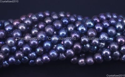 Perles de pommes de terre rondes en perles d'eau douce naturelles 9 mm - 10 m... - Photo 1/4