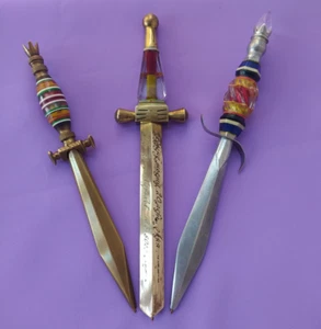 Three Vintage Soviet ballpoint pens, knife, sword, dirk USSR Prison Art ITK - Picture 1 of 13