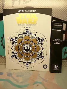 STAR WARS ART COLORING BOOK - w / Color Pencils & Sharpener - Loot Crate - 05/17 - Picture 1 of 5