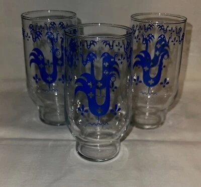 (Set of 3) Royal China Rooster WEATHERVANE 5" Tall 16-Ounce TUMBLERS - Image 1 of 3