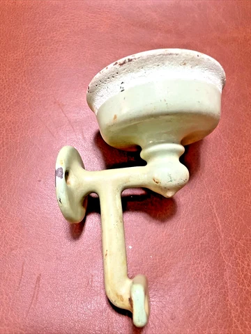 Antique Green Bathroom Porcelain Soap Holder Wall mount VTG Cover