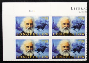 US Plate Blocks Stamps #4124 ~ 2007 39c Henry Wadsworth Longfellow MNH RL18 - Picture 1 of 1