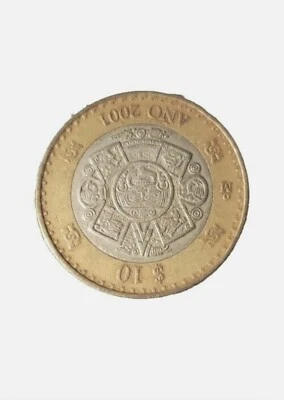 Mexican 2001  10$ Estados Unidos Mexicanos Coin Vintage Collectible Money Change - Image 1 of 2