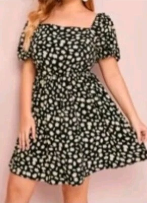 Sommerkleid Carmen Kleid schwarz/weiß mit Margariten Gr.40/42-XL w.NEU - Bild 1 von 4