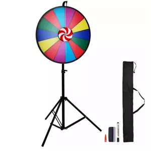 60cm Prize Wheel Multi Color Tabletop Spinning Dry Erase Fortune Carnival Game - Picture 1 of 9