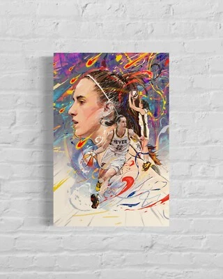 Caitlin Clark Print CANVAS | Indiana Fever | Sports Wall Art | Wall Decor - Image 1 of 4