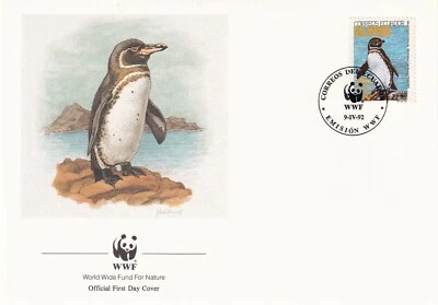 ECUADOR 1992 FIRST DAY COVER, GALAPAGOS ISLANDS WILDLIFE, WORLF WILDLIFE FUND - Image 1 of 4