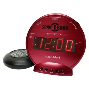 Sonic Alert Sonic Bomb SBB500ss Vibrating Alarm Clock | Red - Picture 1 of 1