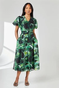 Vestido Principles verde ajustado y acampanado para mujer ropa de día vestidos - Imagen 1 de 5