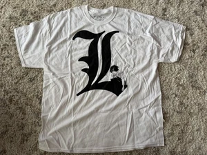 Death Note Shirt Mens 2XL White L Character Anime Graphic Ripple Junction Manga - Picture 1 of 3