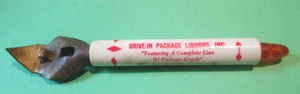 VTG DRIVE IN PACKAGE LIQUORS INC.,SYCAMORE,ILL METAL PLASTIC CAN BOTTLE OPENER - Picture 1 of 2