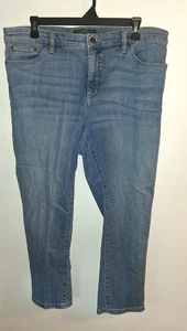 Jeans ajustados cortos de mezclilla medianos Lauren Ralph Lauren talla 14 - Imagen 1 de 2