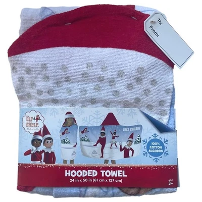 Эльф на полке детский хлопок с капюшоном полотенце Рождество / праздник ванна надежном 24 x 50 - Изображение 1 из 4
