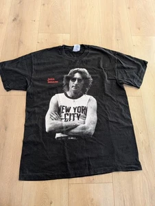 VINTAGE 1991 JOHN LENNON T SHIRT NYC BOB GRUEN PHOTOGRAPH DOUBLE SIDED LARGE - Picture 1 of 7