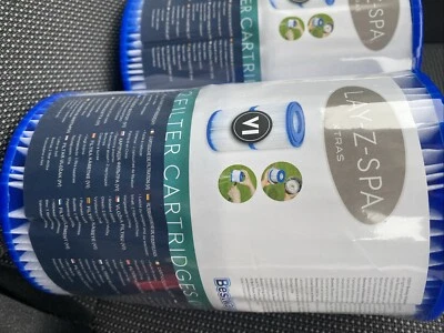 4 x Genuine Lay Z Spa Lazy Hot Tub Spa Filter VI (2 x Twin Packs) Bestway - NEW - Image 1 of 4