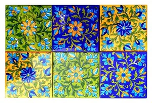 6 Pcs Flooring Tiles Designer Kitchen Washroom Mosaic Furniture Tiles 4x4'' - Picture 1 of 4