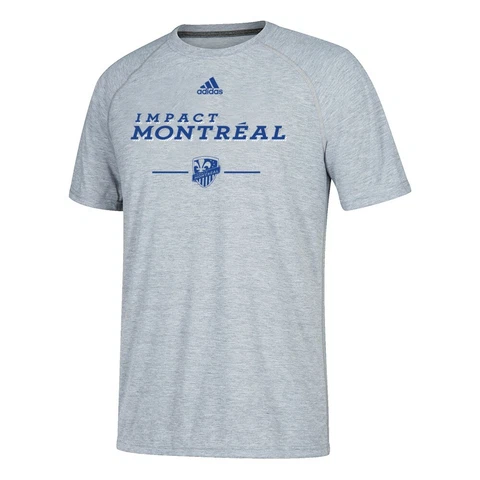 Montreal Impact MLS Adidas Men's Grey "Lined Up" Climalite T-Shirt Cover