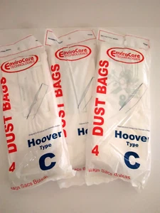 12 Hoover Type C Vacuum Bags EnviroCare Technologies 302SW 3Packs of 4 Bags Each - Picture 1 of 8