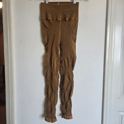 Free People размер M/L горчичный желтый резинка эластичный Athletic повседневные леггинсы - Изображение 1 из 4