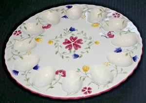 Johnson Bro. Plato para servir huevos Summer Chintz Deviled floral 12 ranuras - Imagen 1 de 6