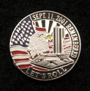 LET'S ROLL 911 REMEMBERED LAPEL HAT PIN UP US FLAG PA VA WTC NY US USA EAGLE - Picture 1 of 12