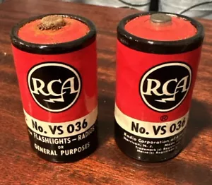 2 VINTAGE D BATTERY RCA RADIO BATTERY CO. No. VS 036 display only. - Picture 1 of 4