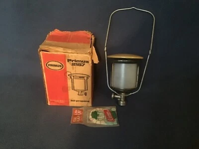 Vtg PRIMUS SIEVERT LANTERN SWEDEN WITH JENAER SUPRAX FROSTED GLASS GLOBE GERMANY - Image 1 of 4