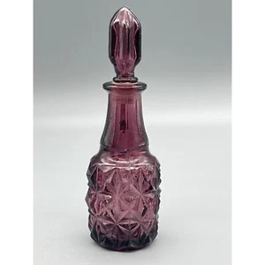 "Crueta de aceite o vinagre vintage MCM de vidrio amatista púrpura de 5,25"" con tapón" - Imagen 1 de 12
