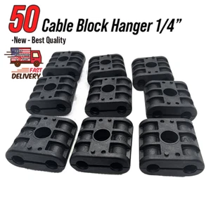 50 - Cable Block Hanger Support Blocks Coaxial Cable Fiber for 1/4" In 8mm - Picture 1 of 6