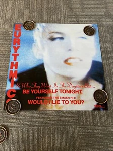 #105 Eurythmics 1985 Record Promo Poster 22x22 Annie Lennox Be Yourself Tonight - Picture 1 of 6