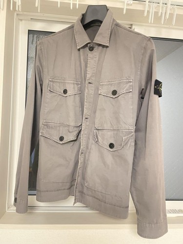Camicia STONE ISLAND Grigia Uomo Esterno Casuale Autentico Top Tasca Bottone