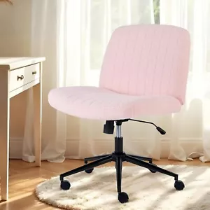 Criss Cross Chair with Wheels,Armless Legged Office Desk Chair,Comfy Swivel Ro - Picture 1 of 6