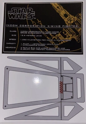MARKENLOS Lego Star Wars UCS custom Sticker sheet 7191 X-Wing Window and Displaysticker