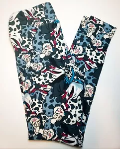Leggings LuLaRoe OS CRUELLA DE VIL Villains Disney Dalmatian (taglia 2-10) nuovi con etichette - Foto 1 di 7